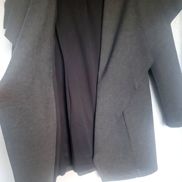 Joseph Ribkoff Gray Open Front Shawl Collar Relaxed Fit Jacket Coat. Size 8 - Picture 2 of 6